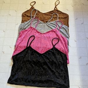 Lot of 4 spaghetti strap crop top.